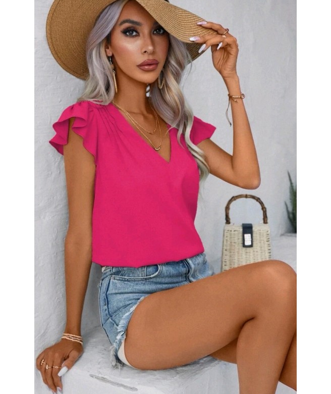 Tricou casual cu volanase