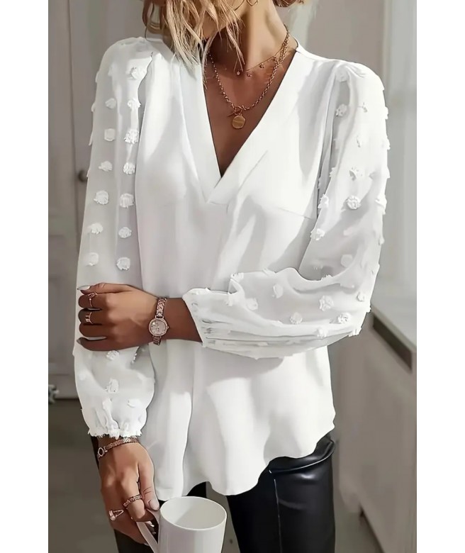 Bluza casual din voal alb...