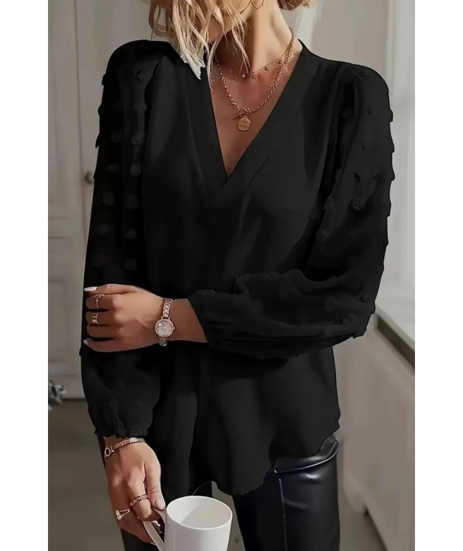 Bluza casual din voal cu...