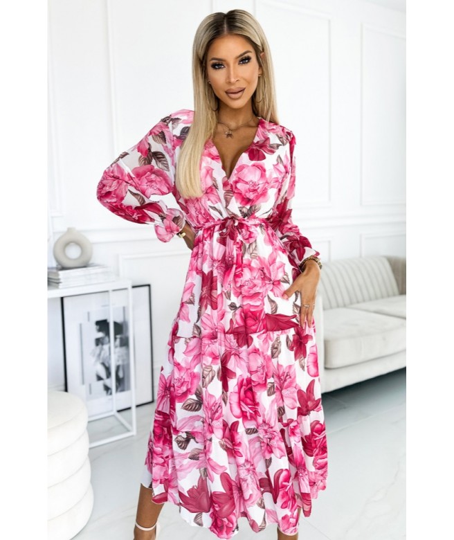 Rochie ALEINA model floral roz